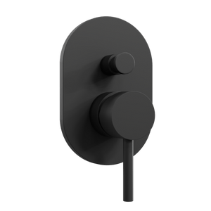 Artos Round Pressure Balance Mixer with Push Button Diverter Trim Kit in Matte Black