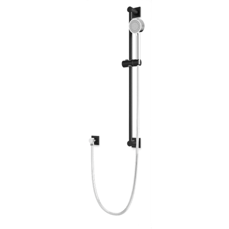 Artos Square + Round Multifunction Flexible Hose Slidebar Kit with Separate Water Outlet in Chrome/Matte Black – F907-101CHB