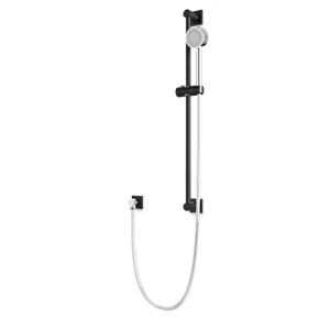 Artos Square + Round Multifunction Flexible Hose Slidebar Kit with Separate Water Outlet in Chrome/Matte Black