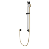 Artos Square + Round Multifunction Flexible Hose Slidebar Kit with Separate Water Outlet in Satin Brass/Matte Black – F907-101SBB