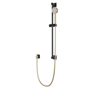 Artos Square + Round Multifunction Flexible Hose Slidebar Kit with Separate Water Outlet in Satin Brass/Matte Black