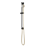 Artos Square + Round Multifunction Flexible Hose Integrated Slidebar Kit in Satin Brass/Matte Black – F907-102SBB