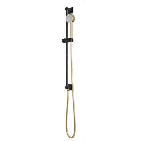 Artos Square + Round Multifunction Flexible Hose Integrated Slidebar Kit in Satin Brass/Matte Black – F907-102SBB