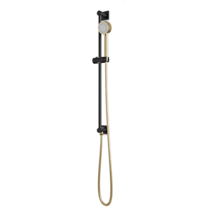 Artos Square + Round Multifunction Flexible Hose Integrated Slidebar Kit in Satin Brass/Matte Black