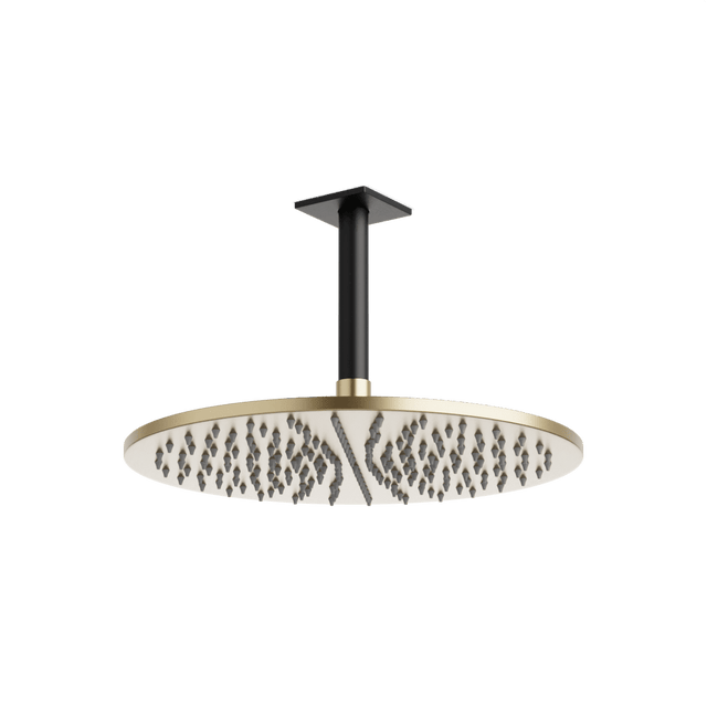Artos Otella 12" Rain Shower Head on Ceiling Mount Arm in Satin Brass/Matte Black – F907-15/5SBB