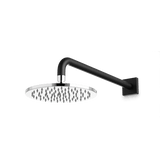 Artos Otella 8" Rain Shower Head on Wall Mount Arm in Chrome/Matte Black – F907-32CHB
