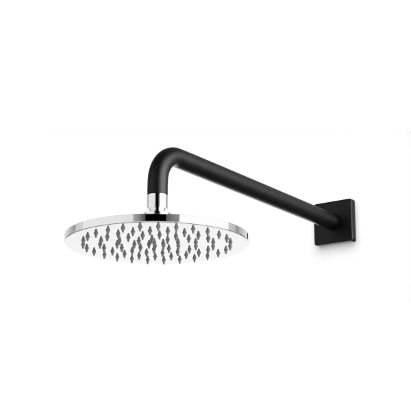 Artos Otella 8" Rain Shower Head on Wall Mount Arm in Chrome/Matte Black – F907-32CHB