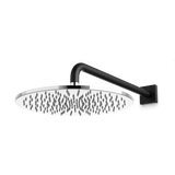 Artos Otella 12" Rain Shower Head on Wall Mount Arm in Chrome/Matte Black – F907-33CHB