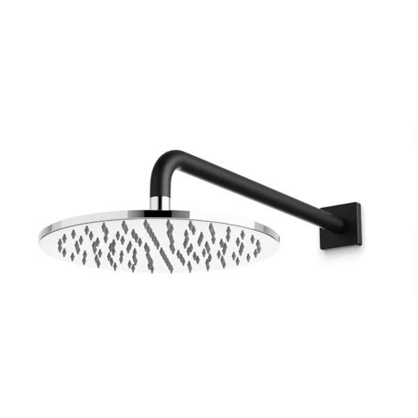 Artos Otella 10" Rain Shower Head on Wall Mount Arm in Chrome/Matte Black – F907-70CHB