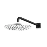 Artos Otella 10" Rain Shower Head on Wall Mount Arm in Chrome/Matte Black – F907-70CHB