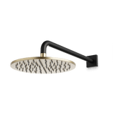 Artos Otella 10" Rain Shower Head on Wall Mount Arm in Satin Brass/Matte Black – F907-70SBB
