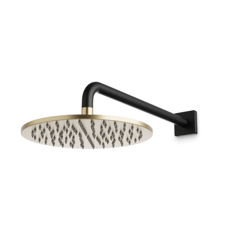 Artos Otella 10" Rain Shower Head on Wall Mount Arm in Satin Brass/Matte Black – F907-70SBB