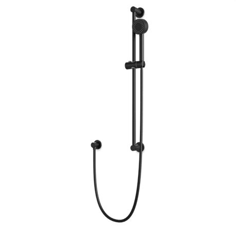 Artos Round Multifunction Flexible Hose Slidebar Kit with Separate Water Outlet in Matte Black – F907-83BK