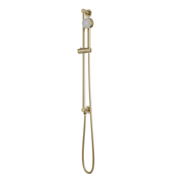 Artos Round Multifunction Flexible Hose Integrated Slidebar Kit in Satin Brass – F907-84SB