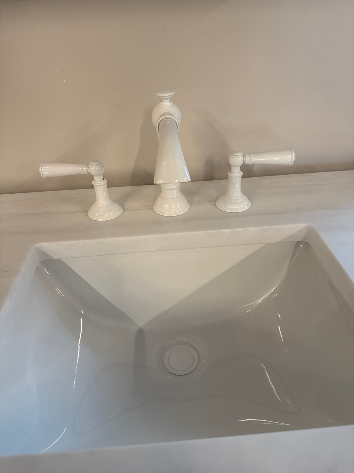 36" Ash Wood Vanity Set with Silestone Quartz Vanity Top Three Hole and White Newport Faucet