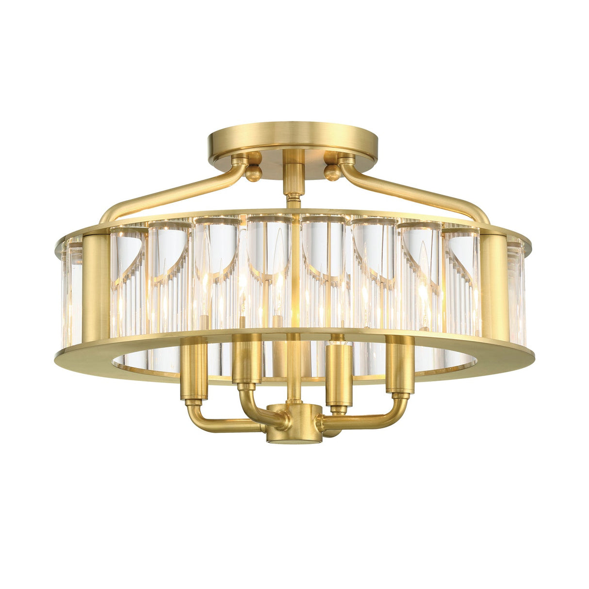 Libby Langdon for Crystorama Farris 4 Light Aged Brass Semi Flush Mount FAR-6000-AG