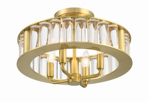 Libby Langdon for Crystorama Farris 4 Light Aged Brass Semi Flush Mount FAR-6000-AG