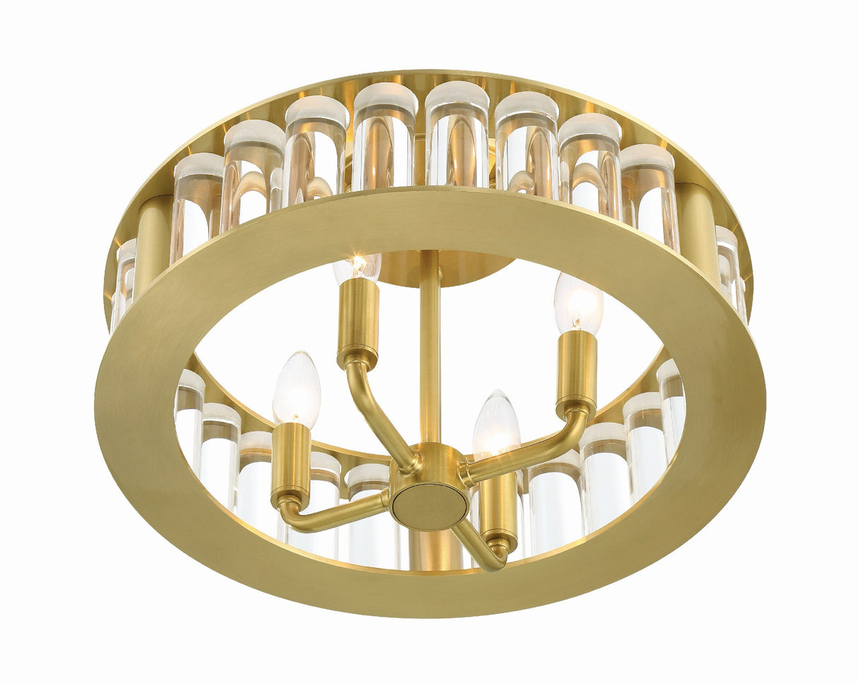 Libby Langdon for Crystorama Farris 4 Light Aged Brass Semi Flush Mount FAR-6000-AG