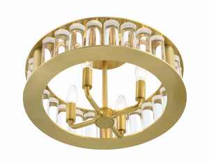 Libby Langdon for Crystorama Farris 4 Light Aged Brass Semi Flush Mount FAR-6000-AG