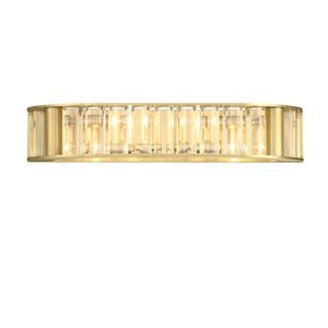 Libby Langdon for Crystorama Farris 4 Light Aged Brass Bathroom Vanity FAR-6005-AG
