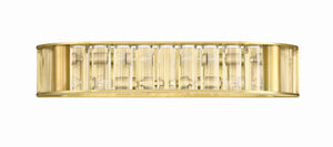 Libby Langdon for Crystorama Farris 4 Light Aged Brass Bathroom Vanity FAR-6005-AG