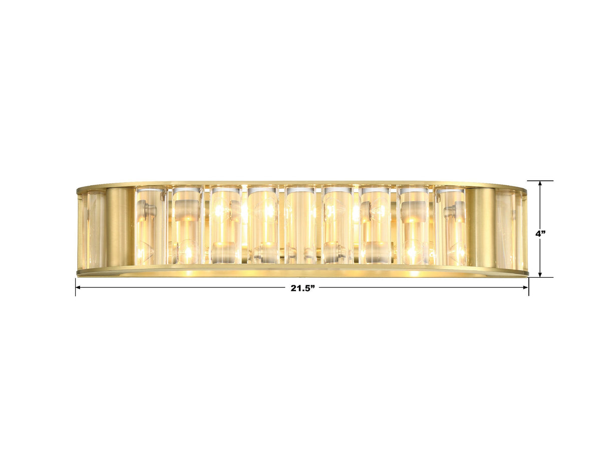 Libby Langdon for Crystorama Farris 4 Light Aged Brass Bathroom Vanity FAR-6005-AG