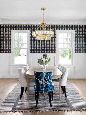 Libby Langdon for Crystorama Farris 6 Light Aged Brass Chandelier FAR-6006-AG