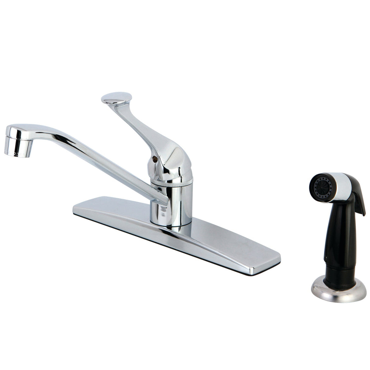 Columbia FB0572 Single-Handle 2-or-4 Hole Deck Mount 8" Centerset Kitchen Faucet with Side Sprayer, Polished Chrome