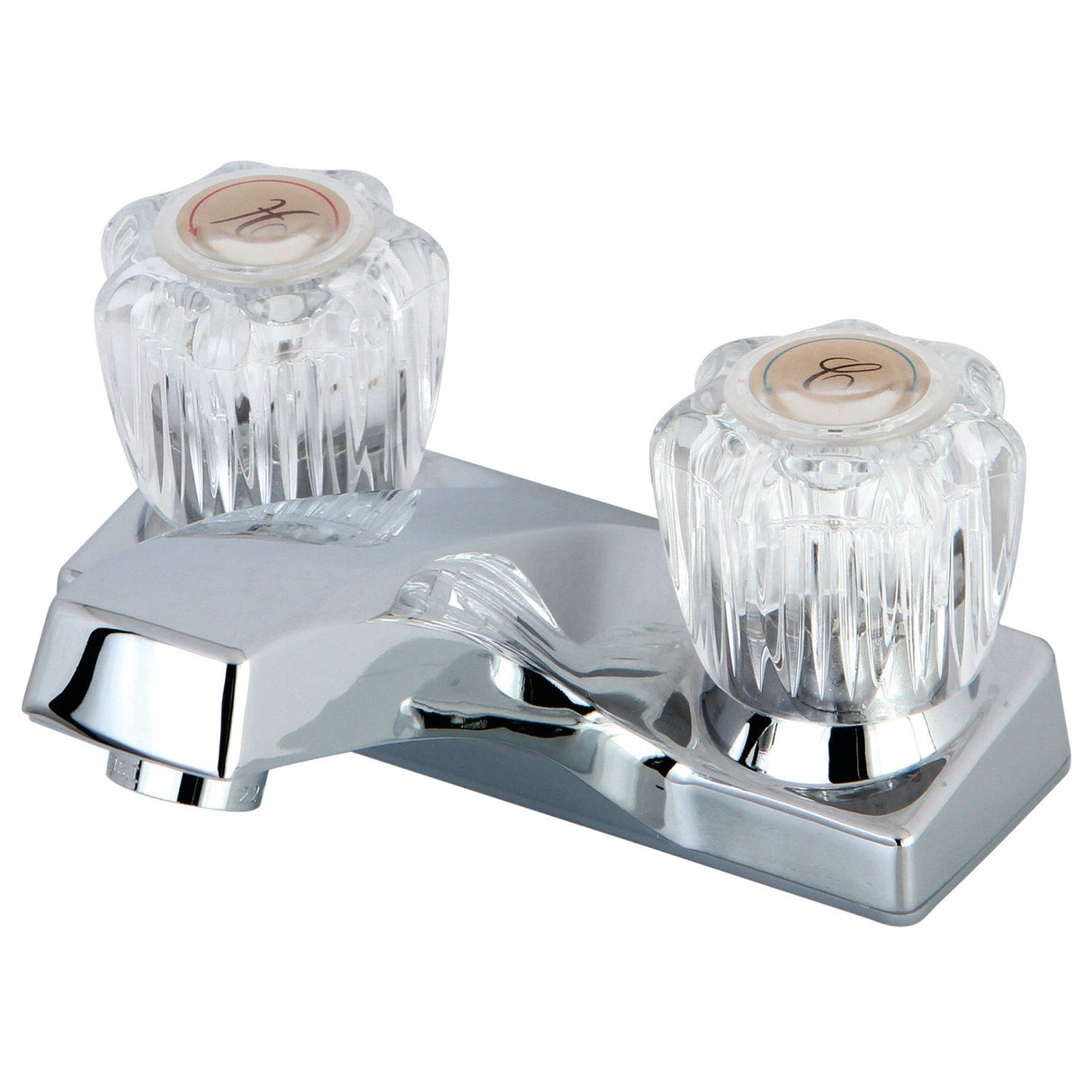 FB101LP Two-Handle 3-Hole Deck Mount 4" Centerset Bathroom Faucet, Polished Chrome