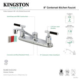 Kaiser FB111CKL Two-Handle 2-Hole Deck Mount 8" Centerset Kitchen Faucet, Polished Chrome