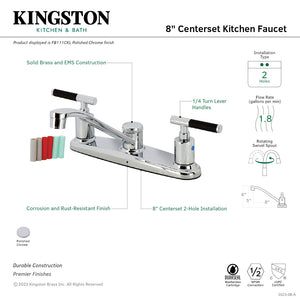 Kaiser FB111CKL Two-Handle 2-Hole Deck Mount 8" Centerset Kitchen Faucet, Polished Chrome