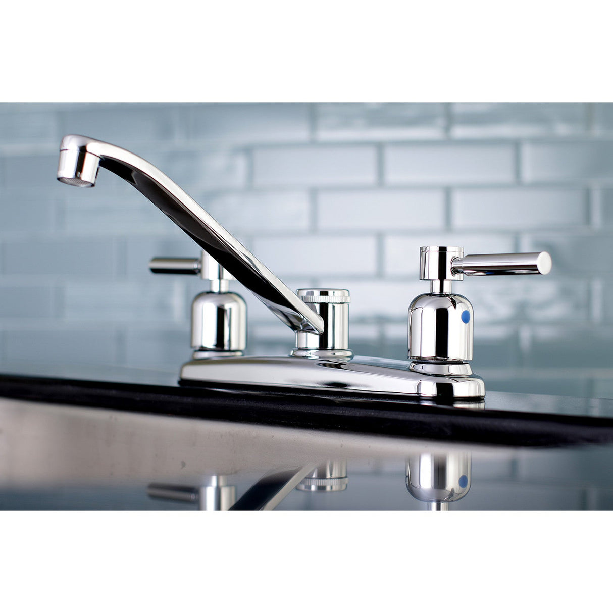 Concord FB111DL Two-Handle 2-Hole Deck Mount 8" Centerset Kitchen Faucet, Polished Chrome