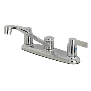 NuvoFusion FB111NDL Two-Handle 2-Hole Deck Mount 8" Centerset Kitchen Faucet, Polished Chrome
