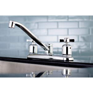 Millennium FB111ZX Two-Handle 2-Hole Deck Mount 8" Centerset Kitchen Faucet, Polished Chrome