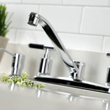 Kaiser FB112CKL Two-Handle 4-Hole Deck Mount 8" Centerset Kitchen Faucet with Side Sprayer, Polished Chrome