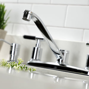 Kaiser FB112CKL Two-Handle 4-Hole Deck Mount 8" Centerset Kitchen Faucet with Side Sprayer, Polished Chrome