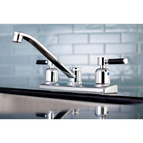 Kaiser FB121DKL Two-Handle 2-Hole Deck Mount 8" Centerset Kitchen Faucet, Polished Chrome
