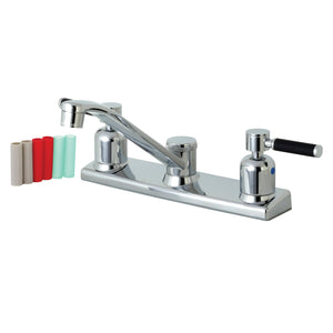 Kaiser FB121DKL Two-Handle 2-Hole Deck Mount 8" Centerset Kitchen Faucet, Polished Chrome