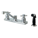 Concord FB122DX Two-Handle 4-Hole Deck Mount 8" Centerset Kitchen Faucet with Side Sprayer, Polished Chrome