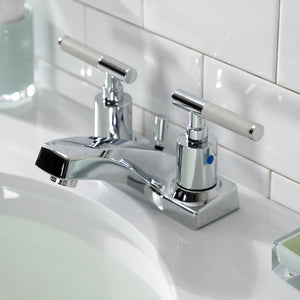 Kaiser FB201CKL Two-Handle 3-Hole Deck Mount 4" Centerset Bathroom Faucet with Plastic Pop-Up, Polished Chrome