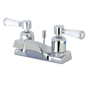 Paris FB201DPL Two-Handle 3-Hole Deck Mount 4" Centerset Bathroom Faucet with Plastic Pop-Up, Polished Chrome