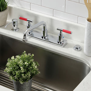 Kaiser FB2131CKL Two-Handle 2-Hole Deck Mount 8" Centerset Kitchen Faucet, Polished Chrome