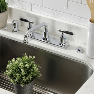 Kaiser FB2131CKL Two-Handle 2-Hole Deck Mount 8" Centerset Kitchen Faucet, Polished Chrome