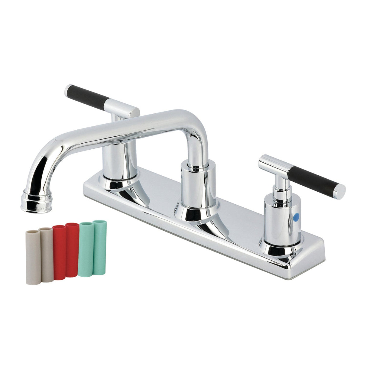 Kaiser FB2131CKL Two-Handle 2-Hole Deck Mount 8" Centerset Kitchen Faucet, Polished Chrome