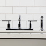 Manhattan FB2131CML Two-Handle 2-Hole Deck Mount 8" Centerset Kitchen Faucet, Polished Chrome