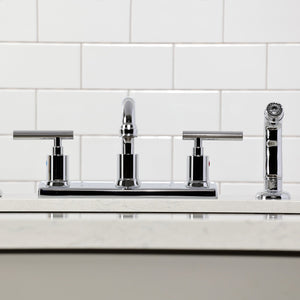Manhattan FB2131CML Two-Handle 2-Hole Deck Mount 8" Centerset Kitchen Faucet, Polished Chrome