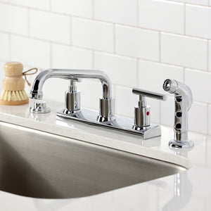 Manhattan FB2131CML Two-Handle 2-Hole Deck Mount 8" Centerset Kitchen Faucet, Polished Chrome