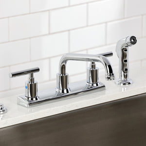 Manhattan FB2131CML Two-Handle 2-Hole Deck Mount 8" Centerset Kitchen Faucet, Polished Chrome
