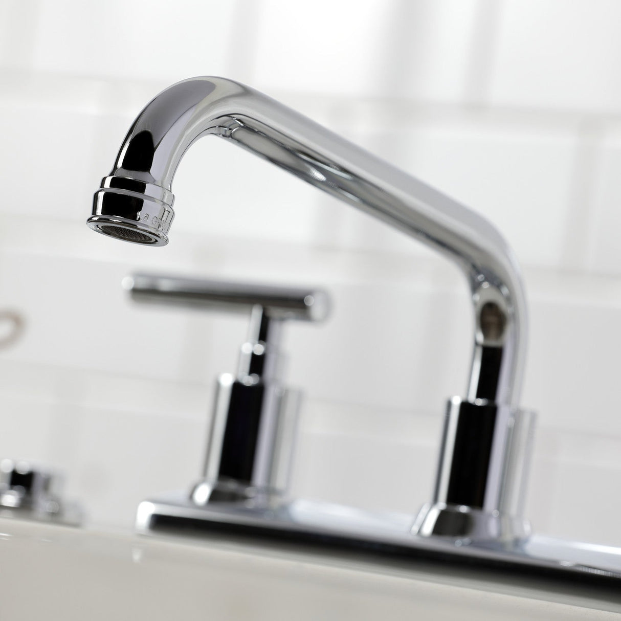 Manhattan FB2131CML Two-Handle 2-Hole Deck Mount 8" Centerset Kitchen Faucet, Polished Chrome