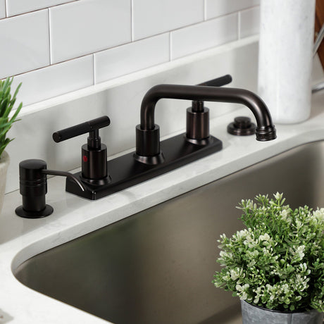 Kaiser FB2135CKL Two-Handle 2-Hole Deck Mount 8" Centerset Kitchen Faucet, Oil Rubbed Bronze